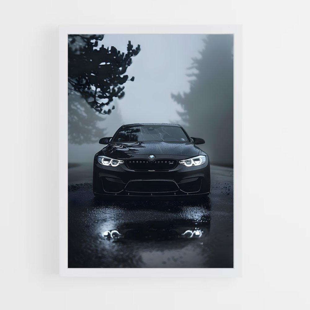 Poster Élégance pluie – affiche BMW (vue 3)